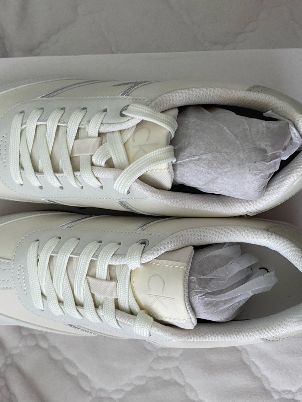Calvin Klein White Cream Athletic Sneakers